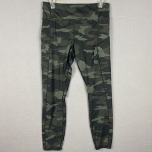Athleta Womens Activewear Leggings Multicolor Camo 7/8 Stretch Pull On Size M